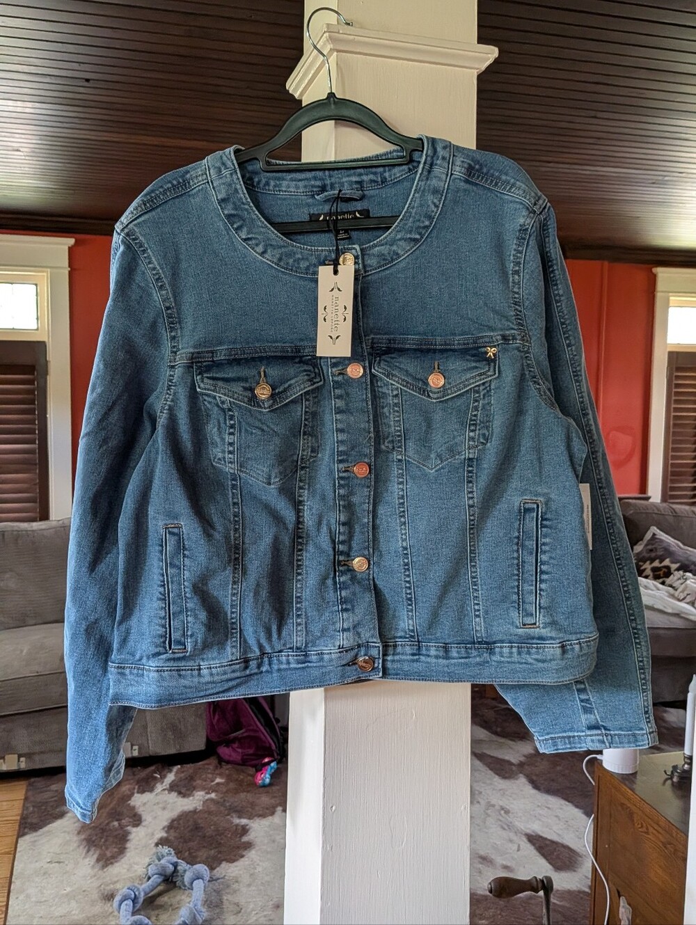 Nanette Lepore Medium Blue Jean/Denim Jacket, Size Large, Brand New With Tags!